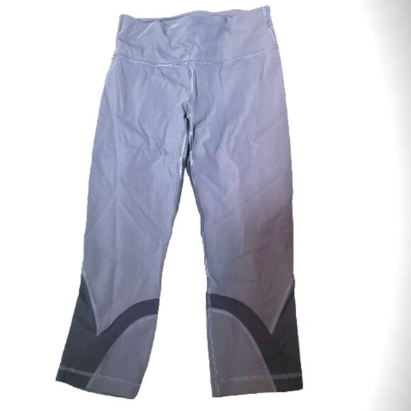 lululemon athletica Pants - Lululemon High-Rise Crop Leggings — Gray/Charcoal Colorblock — Size 8